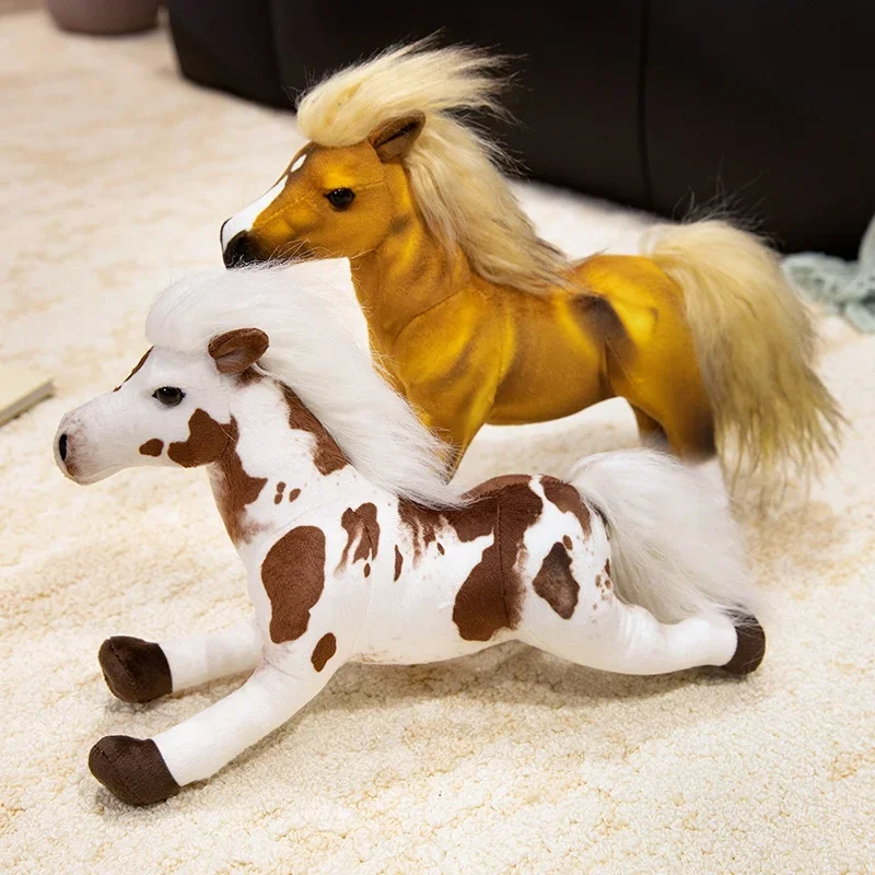 

32X26 см реалистичная лошадь, плюшевые игрушки, мягкие стерические стоячие лошади, игрушки для детей, забавный игровой реквизит, красивый декор для комнаты