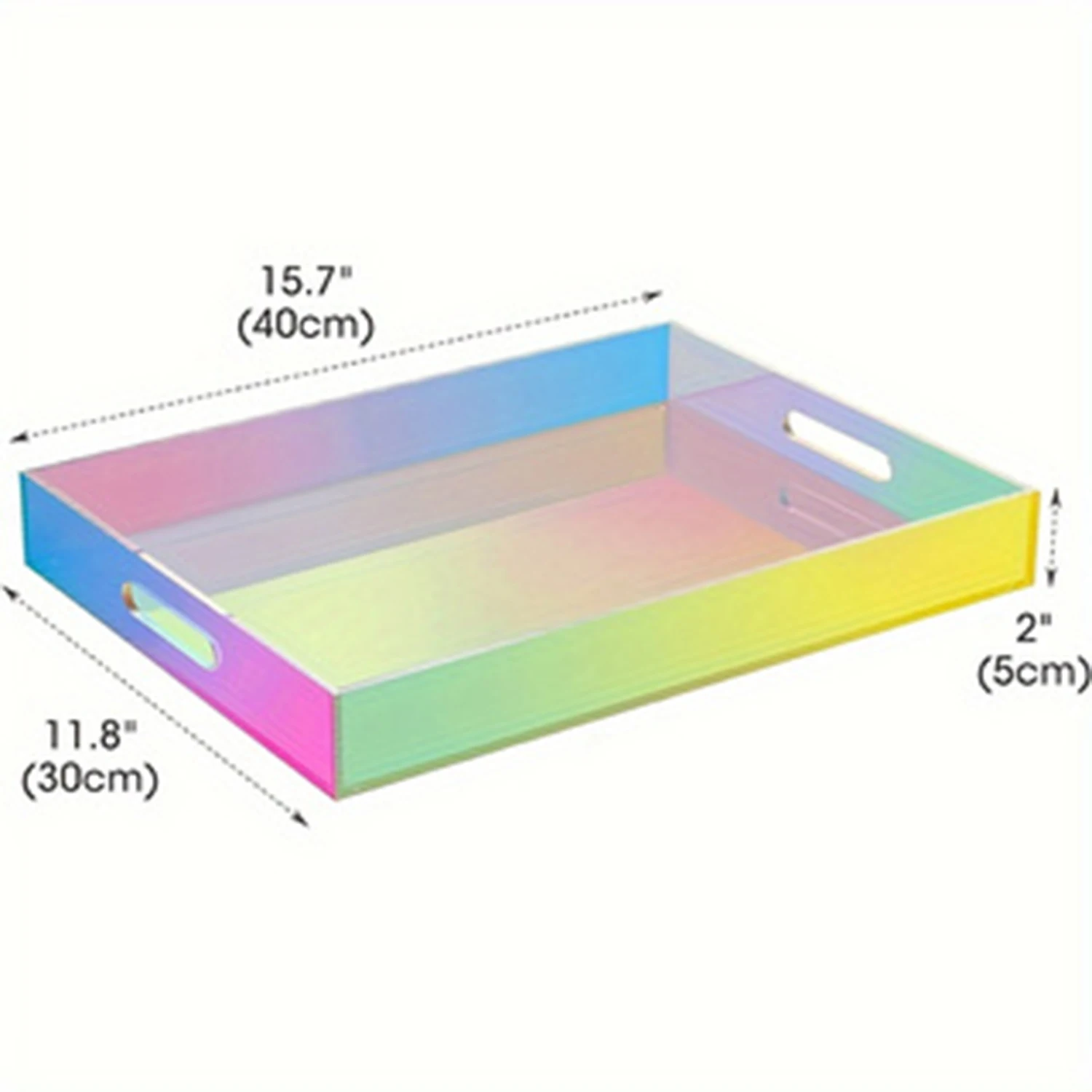 Taca akrylowa z uchwytami taca akrylowa taca na perfumy w łazience odporna na rozlanie, dekoracyjna taca do blatu na stolik kawowy