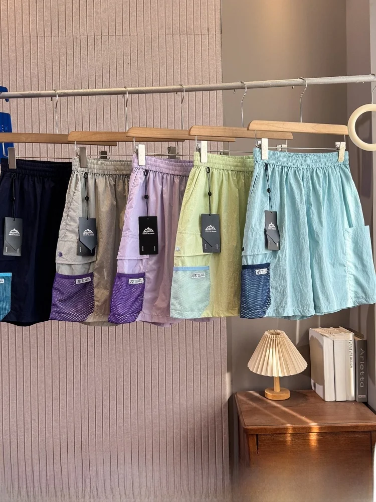 

Color Block Dopaamine Quick Dry Breathable Outdoor Men's Casual Workwear Shorts Summer Versatile Leisure Fashion Urban Style