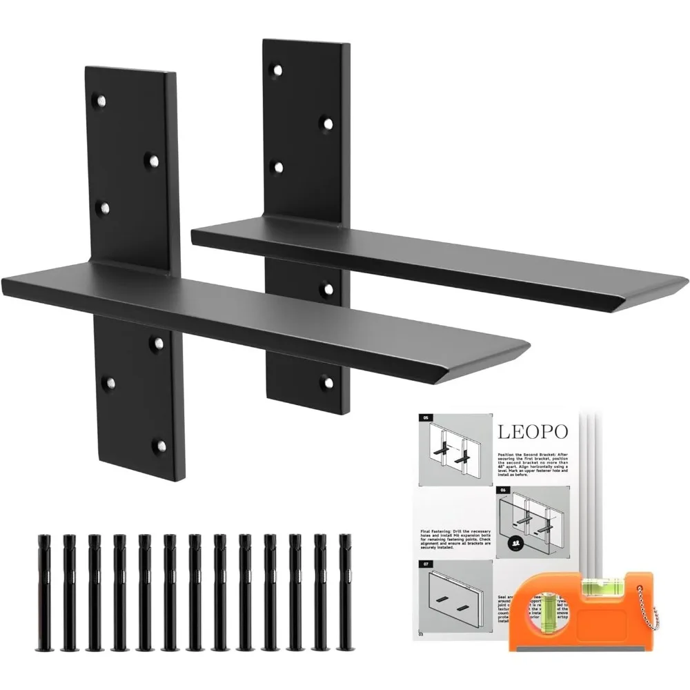 12 Inch Heavy Duty Hidden Floating Countertop Support Brackets 2 Pack for Cabinet Washbasin Bench Vanity