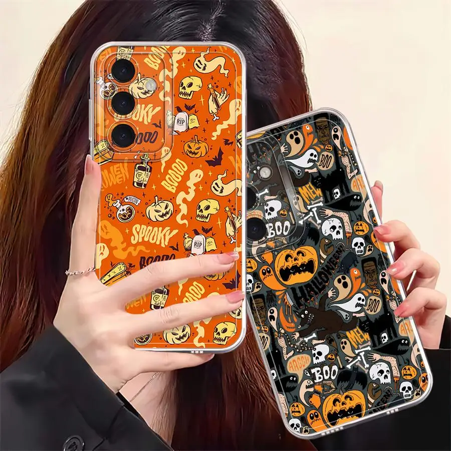เคสโทรศัพท์แบบนิ่มสำหรับ Samsung Galaxy A52 A52s A32 A71 A12 A72 A31 A50 A51 A21s A16 A17 ลายมอนสเตอร์ผีฮาโลวีน