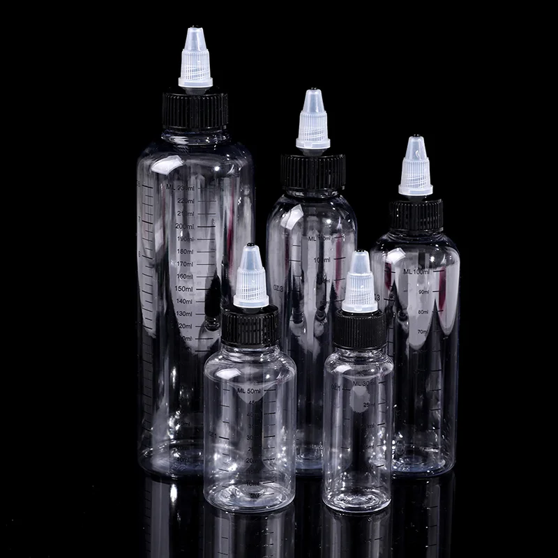 【CM】1PC Ink Bottle 30ml-250ml Plastic PET Liquid Capacity Dropper Bottles Pigment Ink Containers