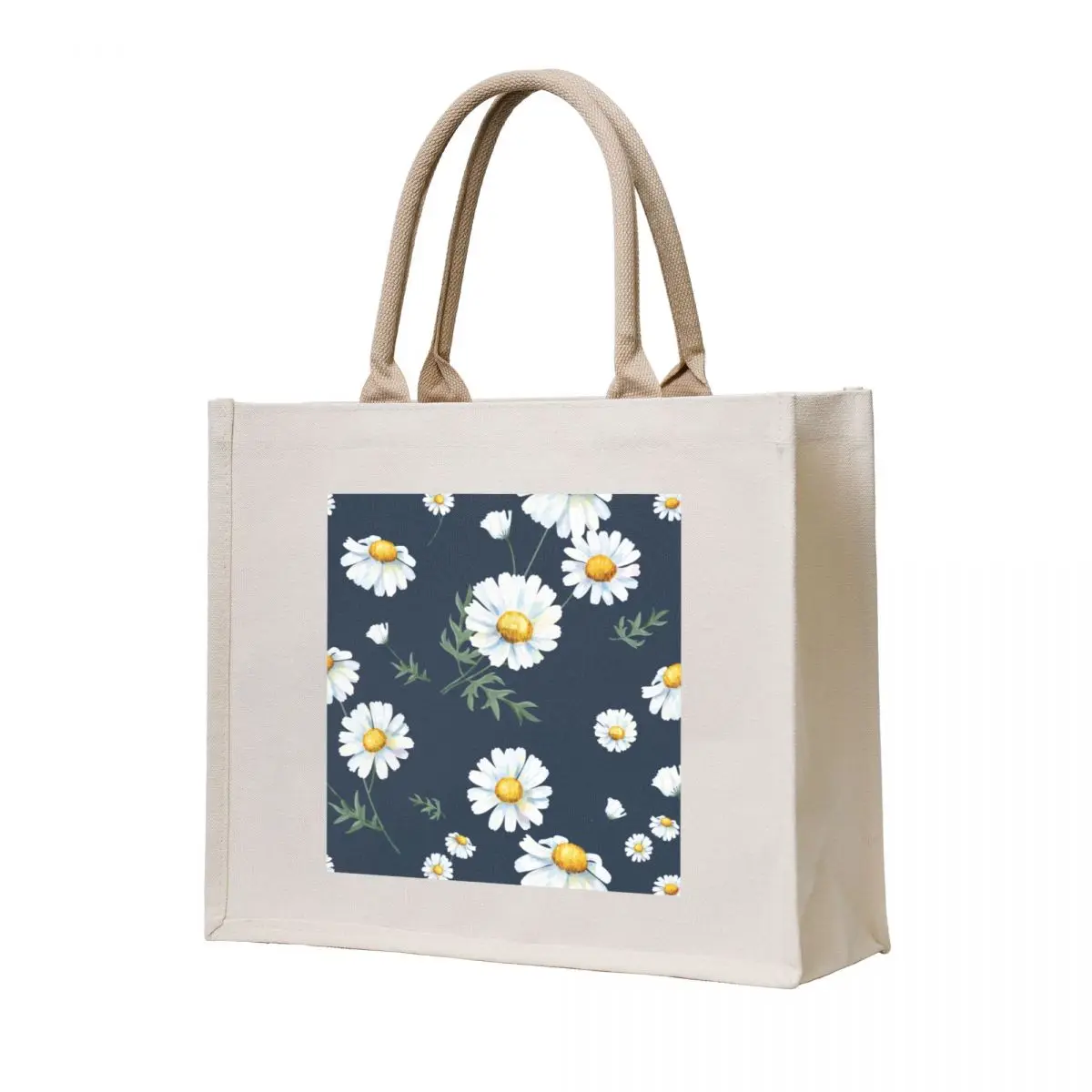 

White daisy pattern Tote Bag shopper bag women canvas cute tote bag handbag