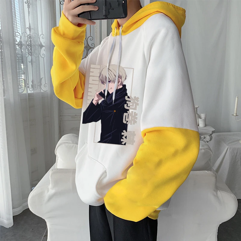 Japanese Anime Jujutsu Kaisen Hoodies Men Toge Inumaki Printed Casual Plus Size Women Long Sleeves Fleece Autumn Winter Hoodies