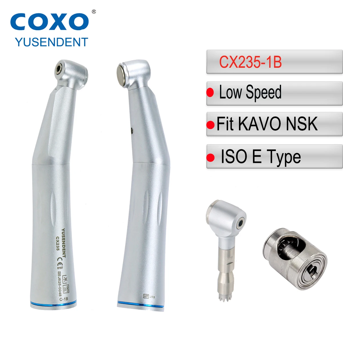 

COXO CX235-1B Dental Low Speed Handpiece Contra Angle Handpiece E Type Air Motor Fit KAVO NSK Dentists Equipment Products