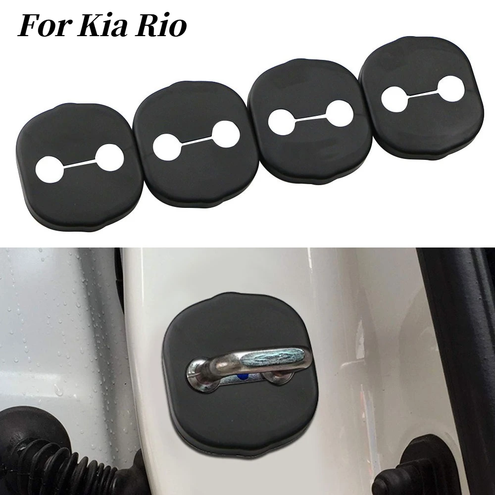 ABS Car Door Lock Cover Protective for Kia Rio 5 Mohas Morning Rondo 7 Carens Koup Optima 4pcs Sticker Covers Accessories