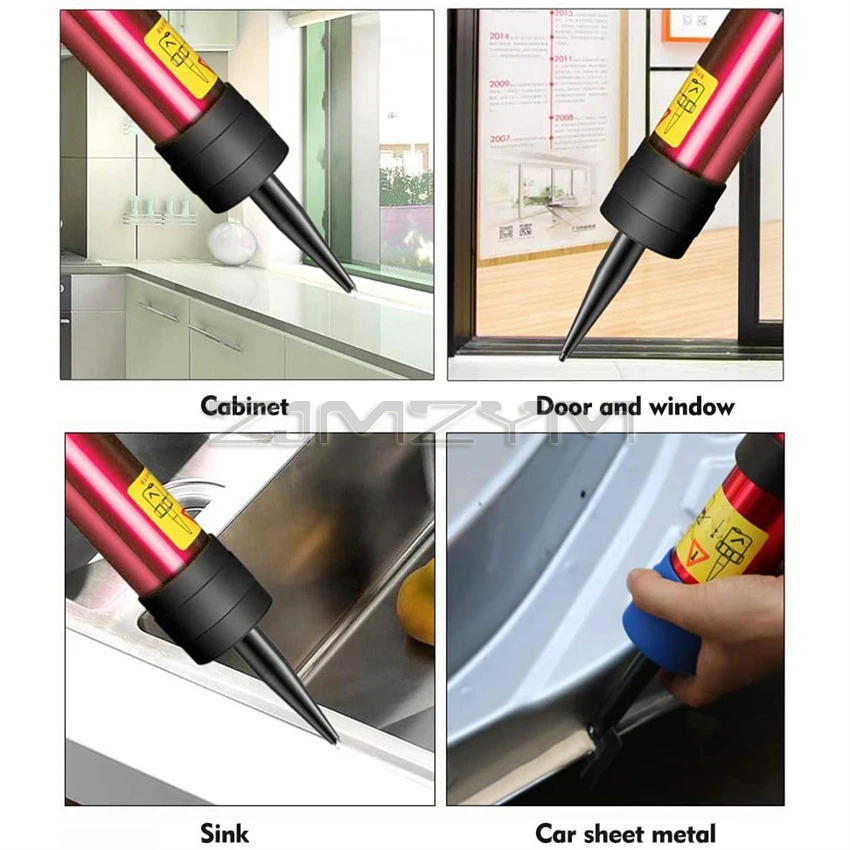 Adjustable Pneumatic Glass Glue Gun Air Rubber Gun Tool Hard Glue Sealant Applicator Caulking Gun Tool silicone seam sealer gun