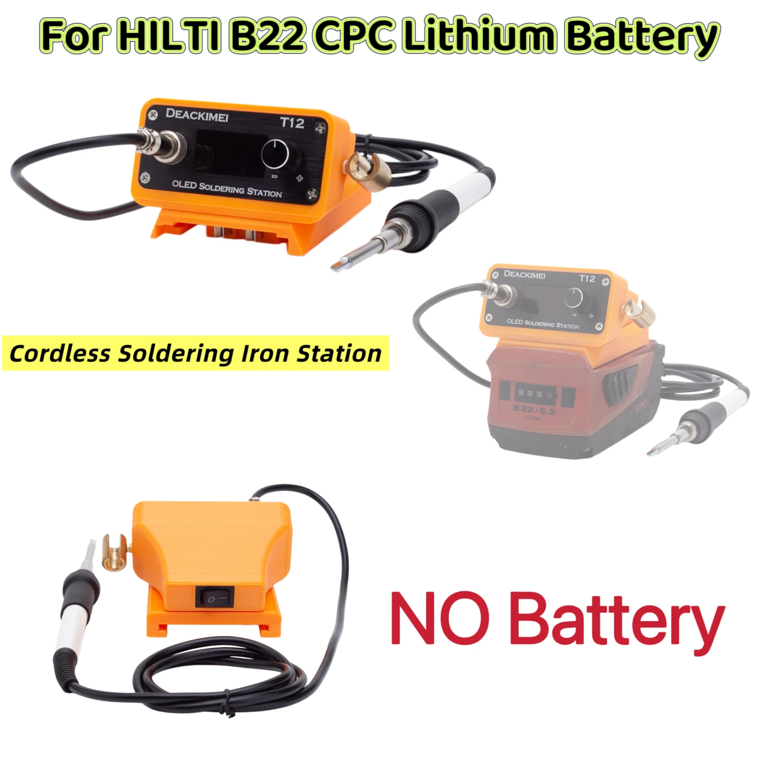 

Portable OLED T12 Soldering Iron Station Adjustable Welding Station For For HILTI B22 CPC Li-ion Battery for DIY Repair