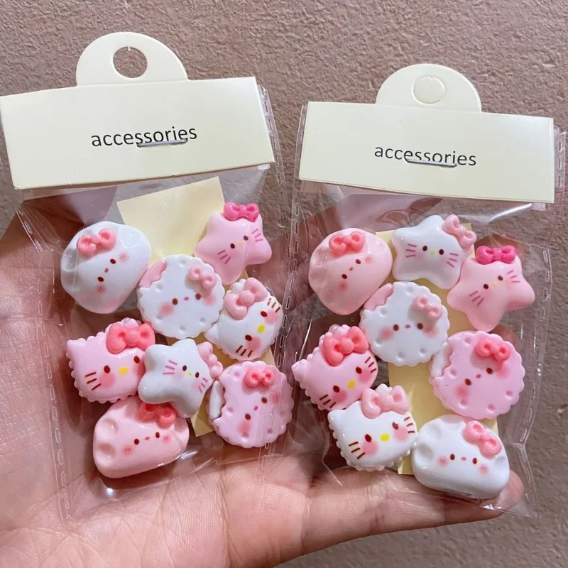 Sanrio Stickers Cartoon Schattige Hellokitty Biscuit Cream Lijm Diy Accessoires Waterbeker Lunchbox Elektrische Auto Decoratie Groothandel