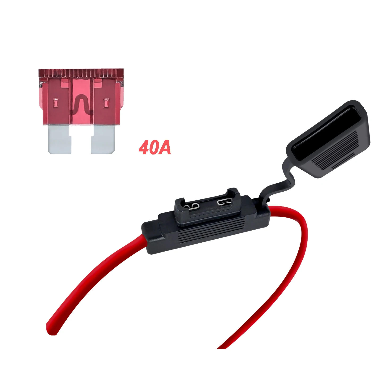 10/12/14/16/18AWG Inline-Sicherungshalter, wasserdicht, mit ATO/ATC-Flachsicherung, 5 A, 10 A, 15 A, 20 A, 30 A, 40 A, Sicherungshalter in Standardgröße