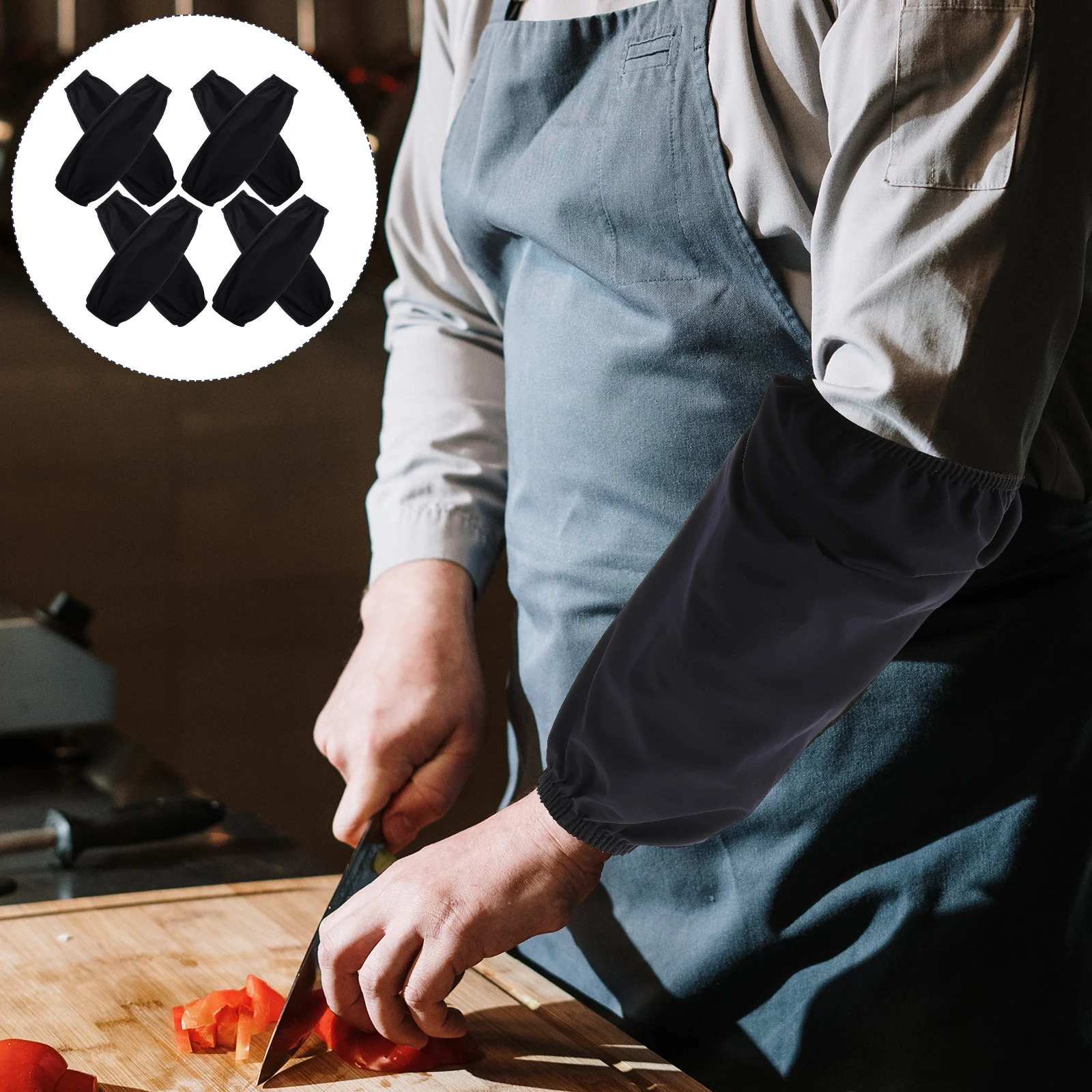 

Waterproof Oversleeves 4 Pairs Oil-Proof Sleeves For Cooking Cleaning Kitchen Dish Washing Reusable Protective Sleeves