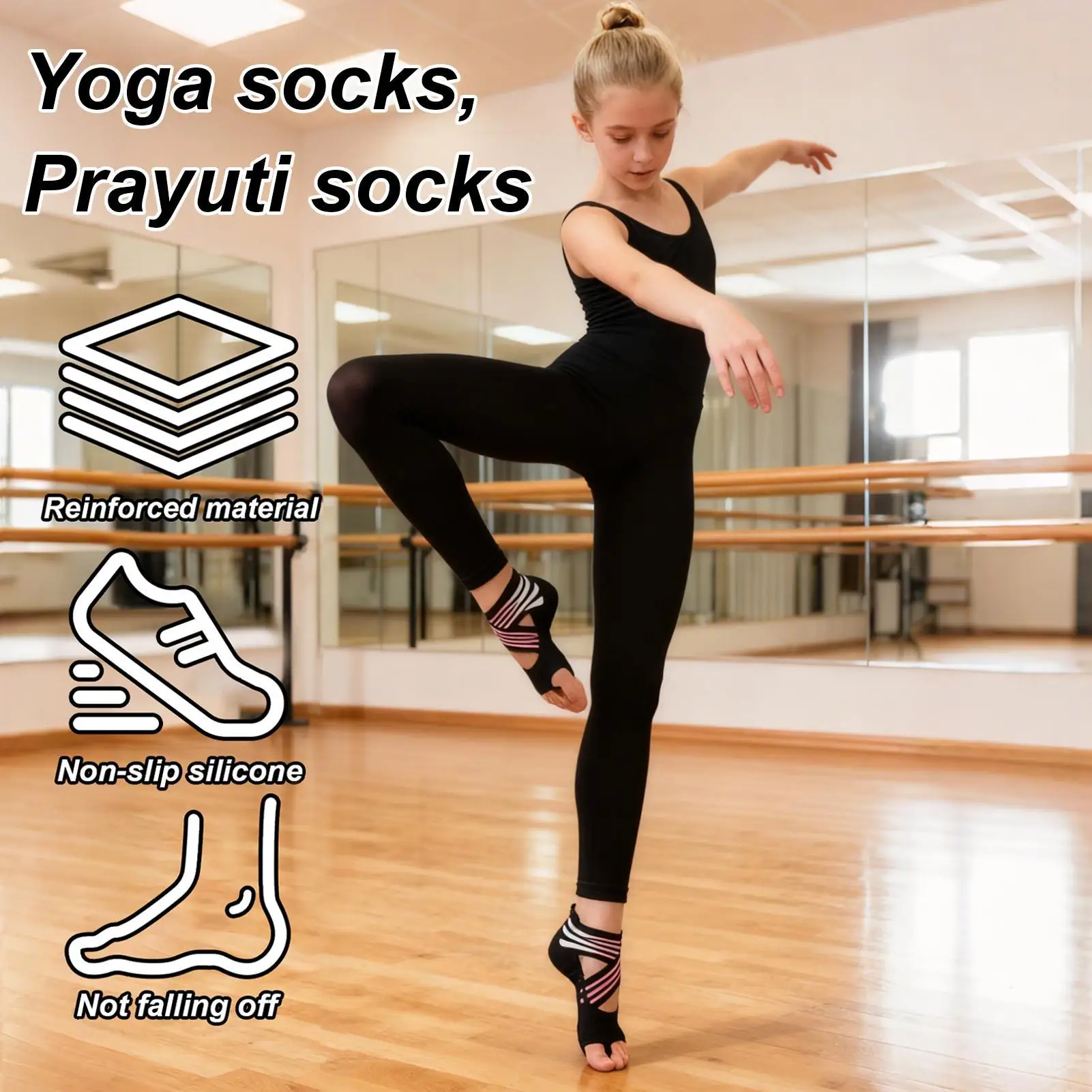 Yoga Socks Women Non-Slip Cross Bandage Ballet Dance Backless Sock Fitness Pilates Sport Ladies Socks Gym Slippers