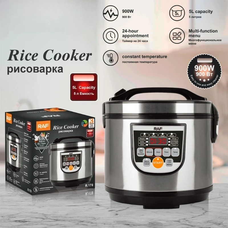 5L Electric Pressure Cooker Stainless steel Smart Multicooker for Kitchen Slow Cooker Rice Cooker Steam Pot Food Warmer 220V