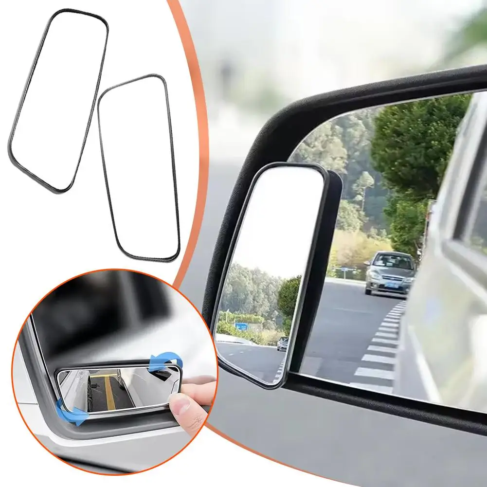 

Wide Angle Blind Spot Mirror Convex Glass 360° Rotation Universal Fit For Car Suv Rv Frameless Slim Design Easy Installa B4w7