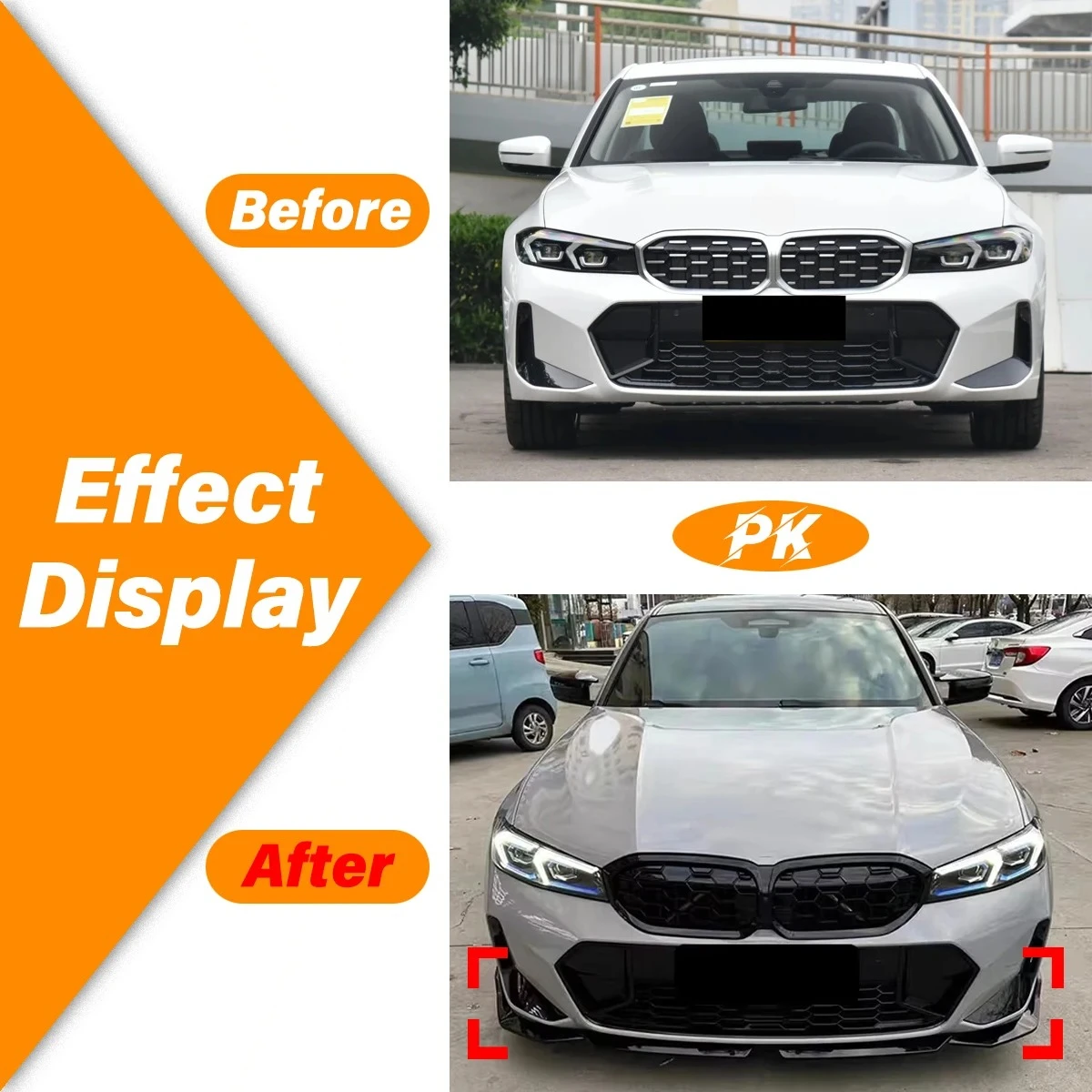 لسيارات BMW 3-Series G20 G28 320 325 330 LCI 2023 2024 MP نمط الجبهة حافة مصد السيارة مجرفة الفاصل الحرس حماية مجموعات الجسم الخارجية #2