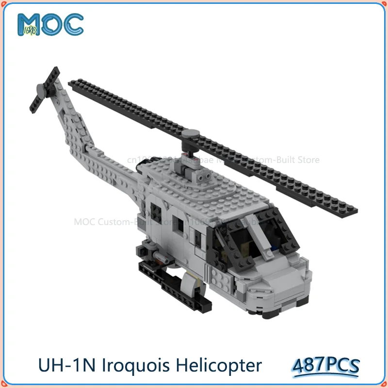MOC Building Blocks UH-1N Iroquois Helicopter Model DIY Assemble Bricks Creative Collection Educational Toys Gifts 487PCS