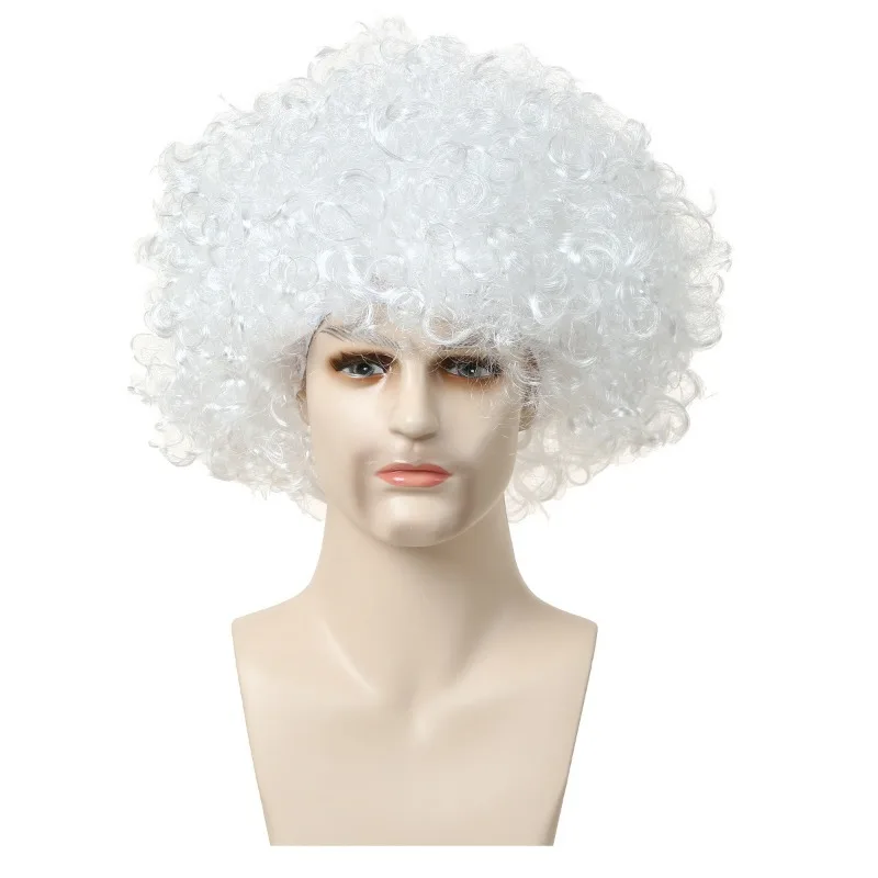 Man Adult Stage Cosplay Einstein Perform Suit Bar Clothing Match Fluffy Afro Hairpiece Glasses and Beard Party Man Scientist Wig