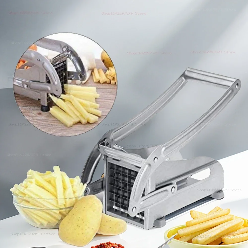 

Multifunction Manual Cutter French Fries Slicer Stainless Steel Meat Chopper Perfect for Potato, Cucumber, Fruits Cutting