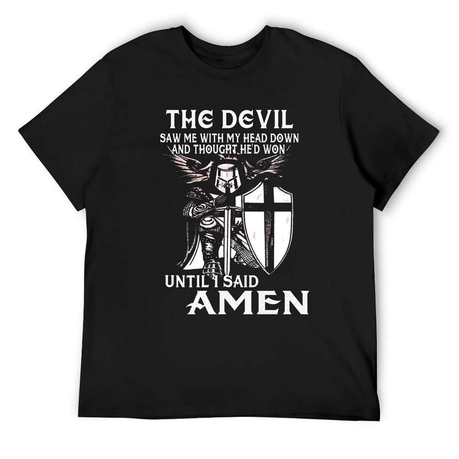 

Knights Templar Cross Shield Symbol Medieval Emblem Secret Order Amen T-Shirt graphic t shirts men clothing