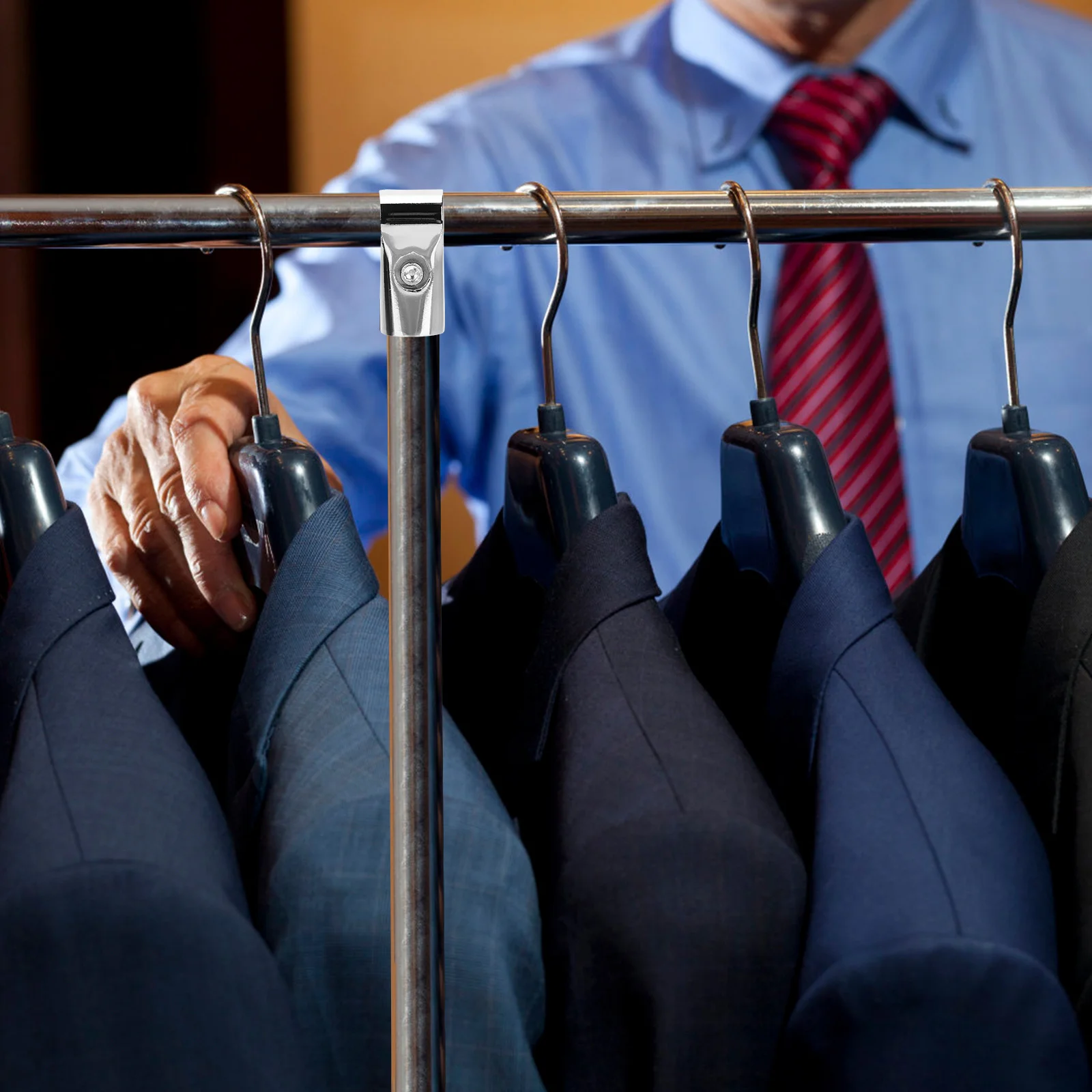 

4Pcs Stainless Steel Joint Fitting Aluminum Alloy Closet Rod Connector 25Mm Pipe Support for Hanging Clothes Towels Ties Belts