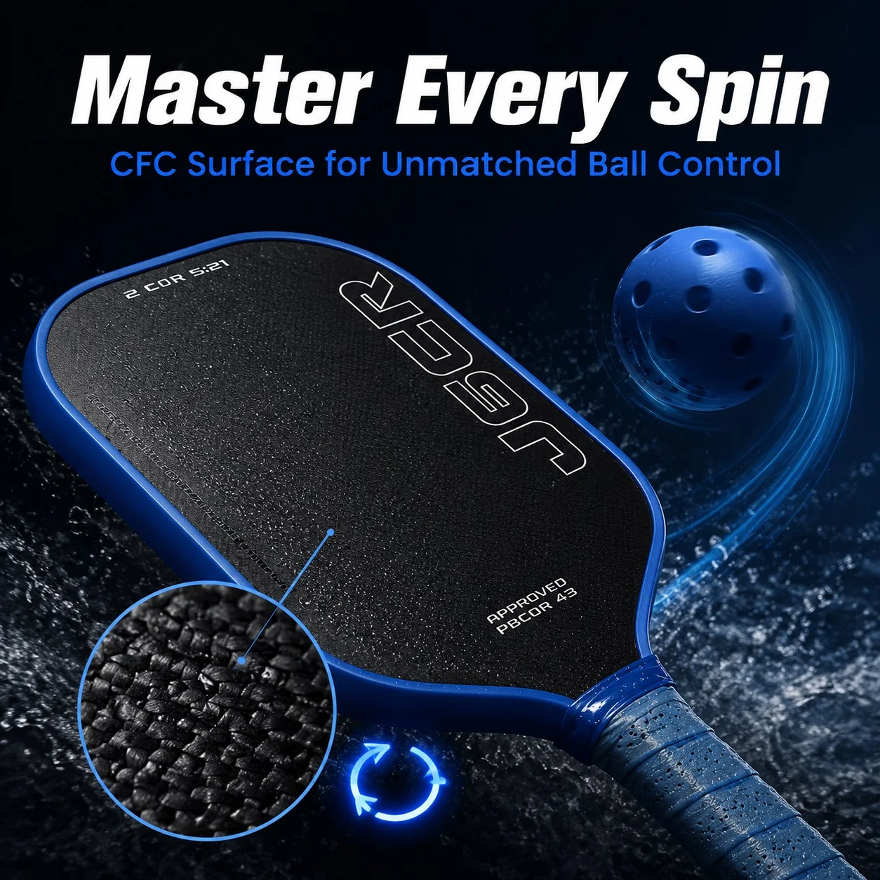 WNONSO Gen 5 Foam Core CFC Carbon Fiber Pickleball Paddle J6CR High Bounce Pickleball Racket Responsive Face for Quick Volleys image 4