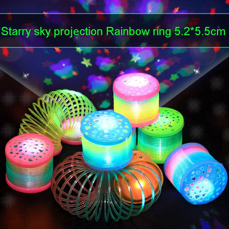 Magic Rainbow Spring Toys Anti-stress Funny Game Favors Luminous Toys Spring Neon Party Creative Glowing Gift for Childrens