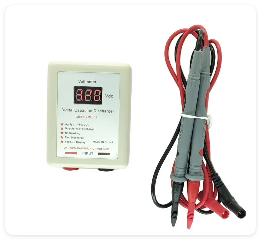800V High Voltage Capacitor Quick Discharger High Voltage Discharge Tool Electrician Safety Protection Tool LCD Screen Display