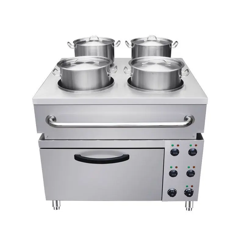 Marine electric stove four-head cooking stove, with oven 440V electric frying stove soup stove integrated kitchen