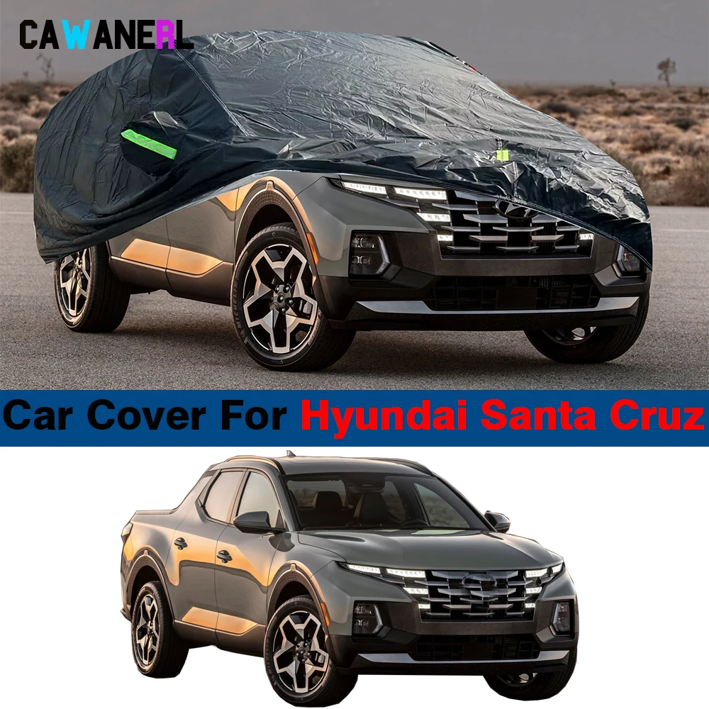 

Черный автомобильный чехол для Hyundai Santa Cruz Pickup 2021-2025, водонепроницаемый чехол для грузовика, уличный, с защитой от УФ-лучей, солнца, снега, дождя, ледяного ветра