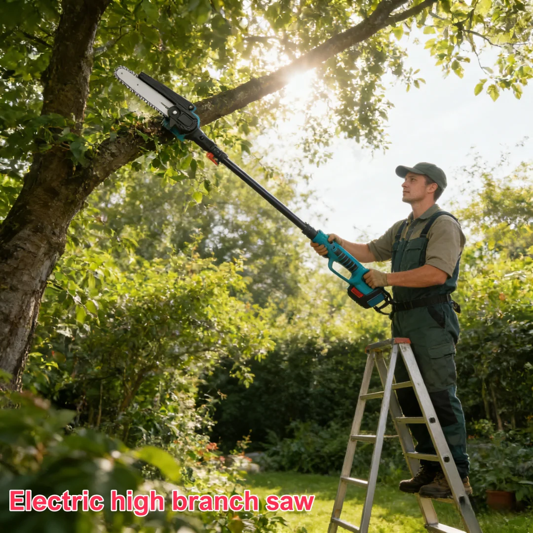 

Electric High Branch Saw Pruning Shears Telescopic Pole Pole Saw Polesaw Telescopic Electric Pruner 무선장대톱 전정가위 연장폴대