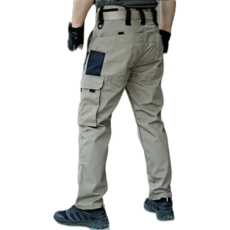 Men's Durable Outdoor Tactical Work Pants – Waterproof, Multi-Pocket, Straight-Leg Cargo Trousers
