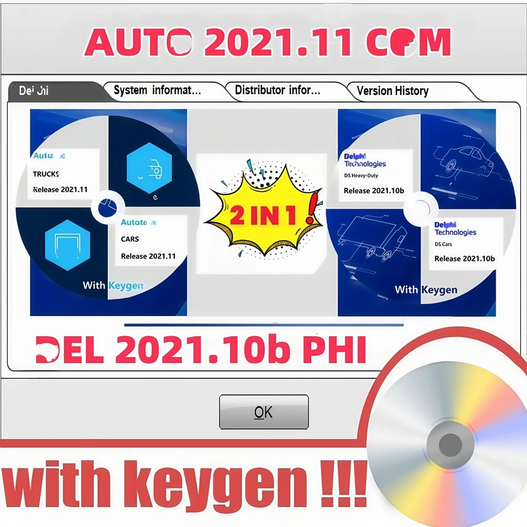 2025 Il più recente D/elphi 2021.10b con software keygen DS 150 A/utocom 2021.11 Codifica Strumento diagnostico OBD2 Compatibile con Bluetooth