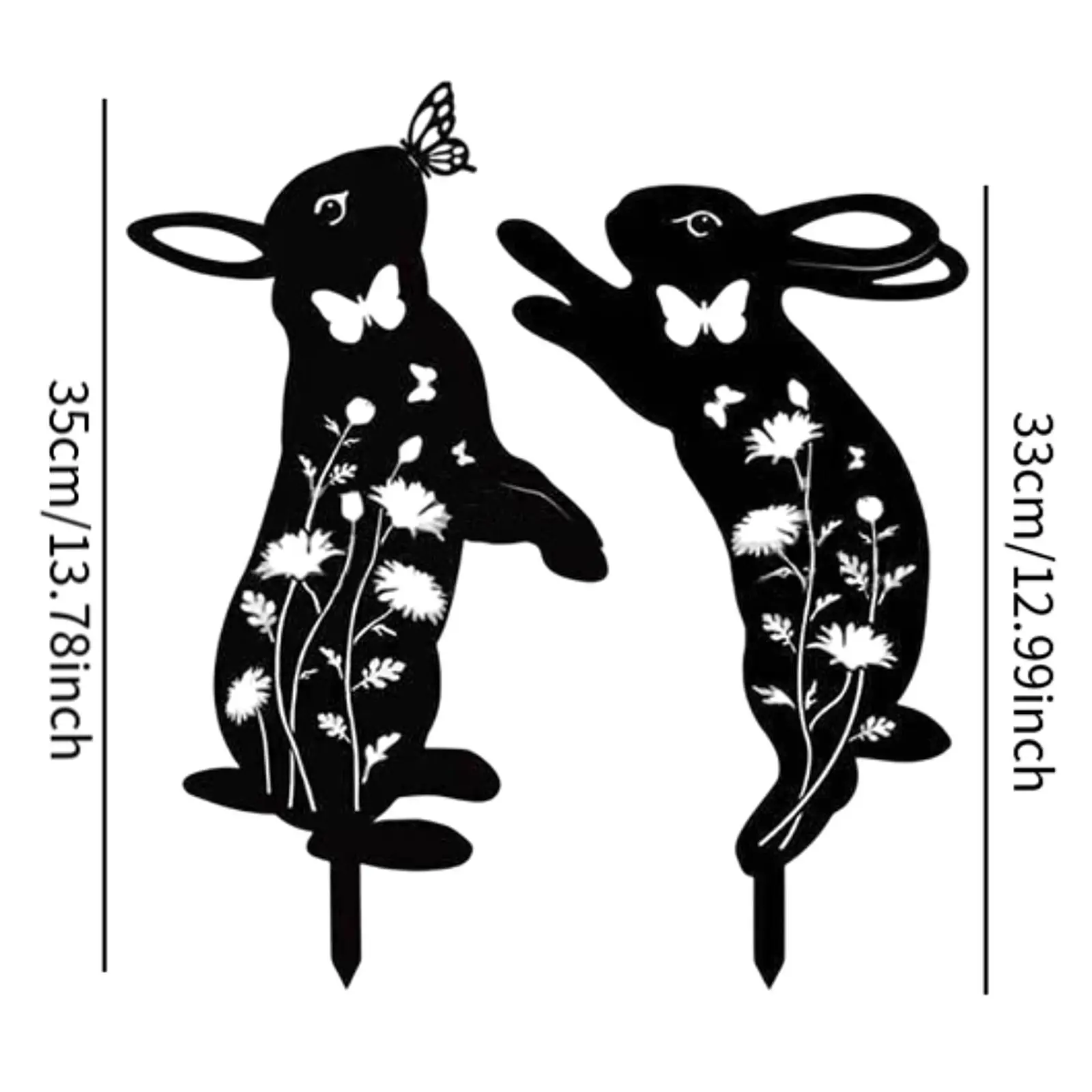 2 шт. декоративные садовые железные колья, украшение для газона, наружное украшение, силуэт двора, художественные декоры в виде животных для женщин, ограждение для мамы