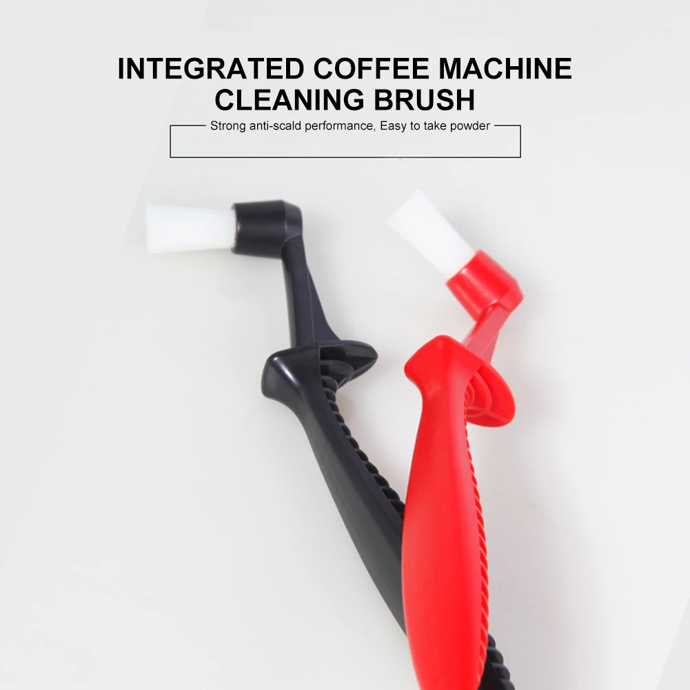 2 In 1Coffee Machine Brush with Spoon Nylon Espresso Coffee Grinder Brushes Coffee Spoon Machine Group Head Kitchen Tools