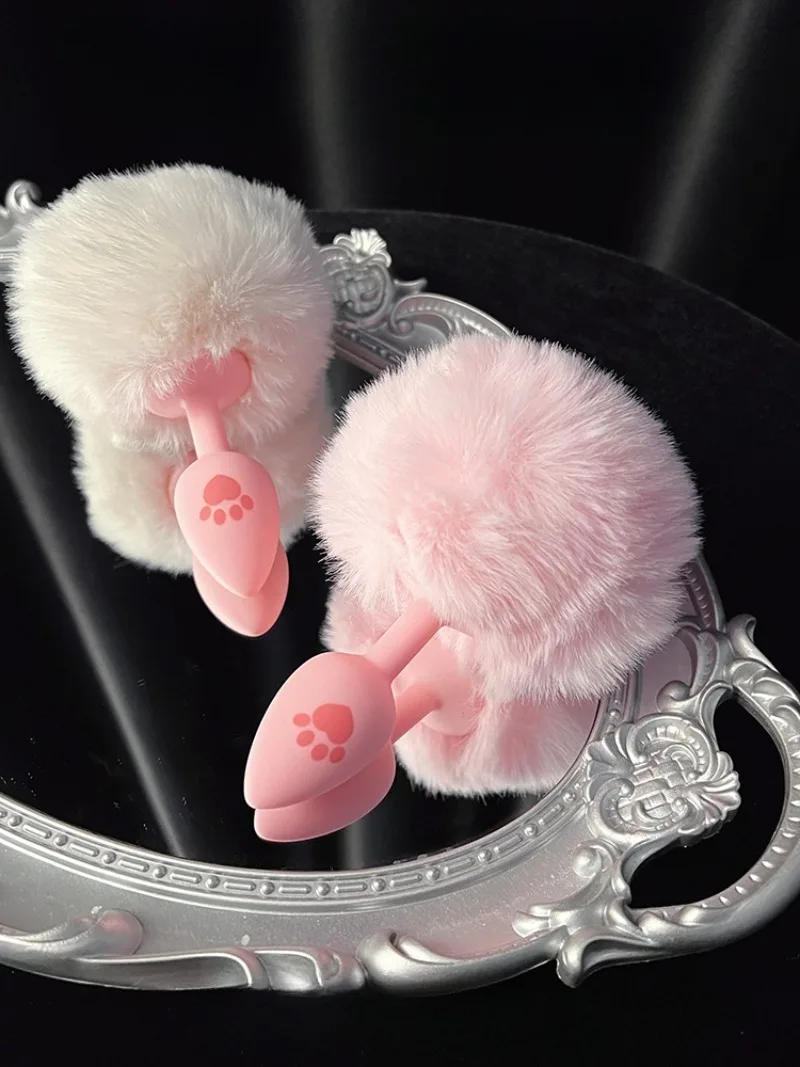 Cola de silicona con forma de pata de gato y conejo de peluche, accesorios de Cosplay divertidos y sexys para parejas, accesorio de juego de rol juguetón, complemento de disfraz de dulce deseo