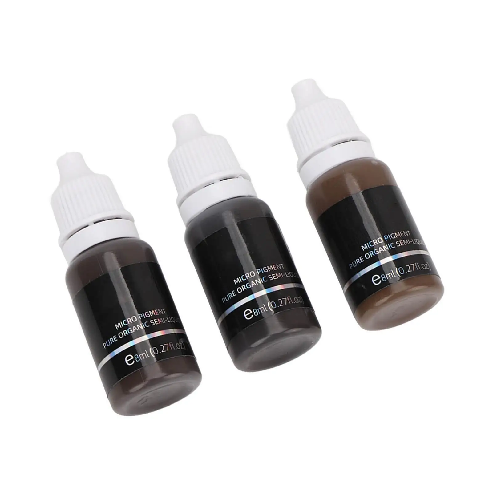 مجموعة حبر وشم الحواجب لشخص حقيقي ، أصباغ ميكروبلادينج باللون الأسود والبني الداكن ، تدريب ، 3: 24