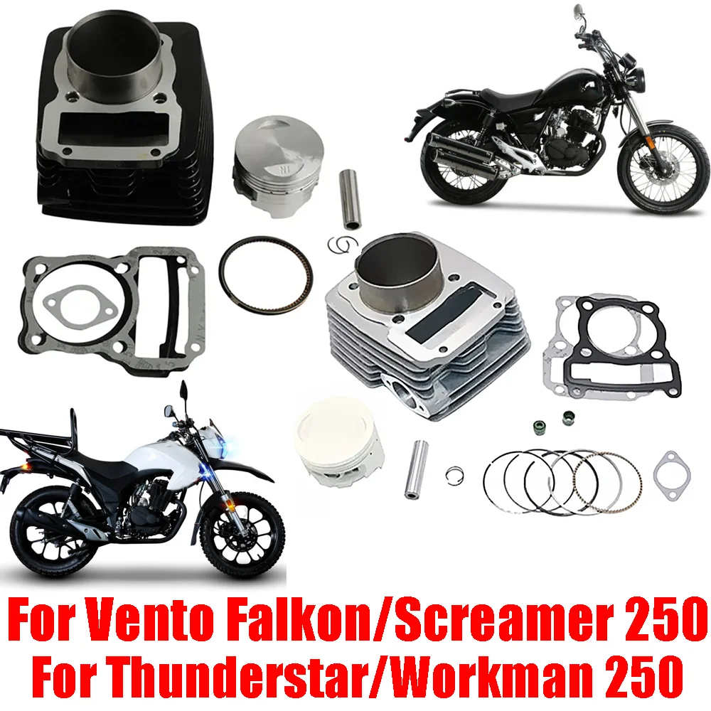 Kit de Pistón y Junta de Cilindro de Motor Forjado de 65.5mm para Motocicletas Vento Thunderstar 250, Workman 250, Falkon 250 y Screamer 250