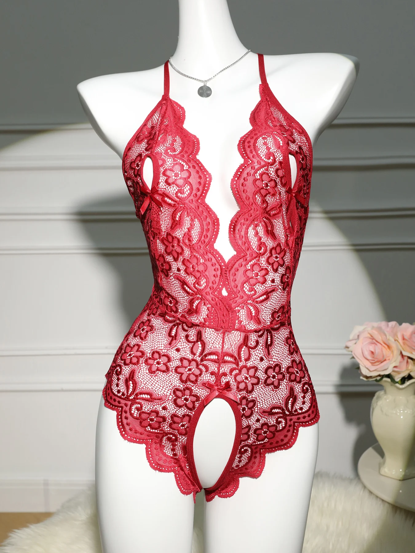 حجم كبير مجموعة الملابس الداخلية Crotchless لممارسة الجنس النساء جوفاء شفافة فستان بيبي دول ملابس نوم حمالة صدر لاسلكية وملابس داخلية موجزة