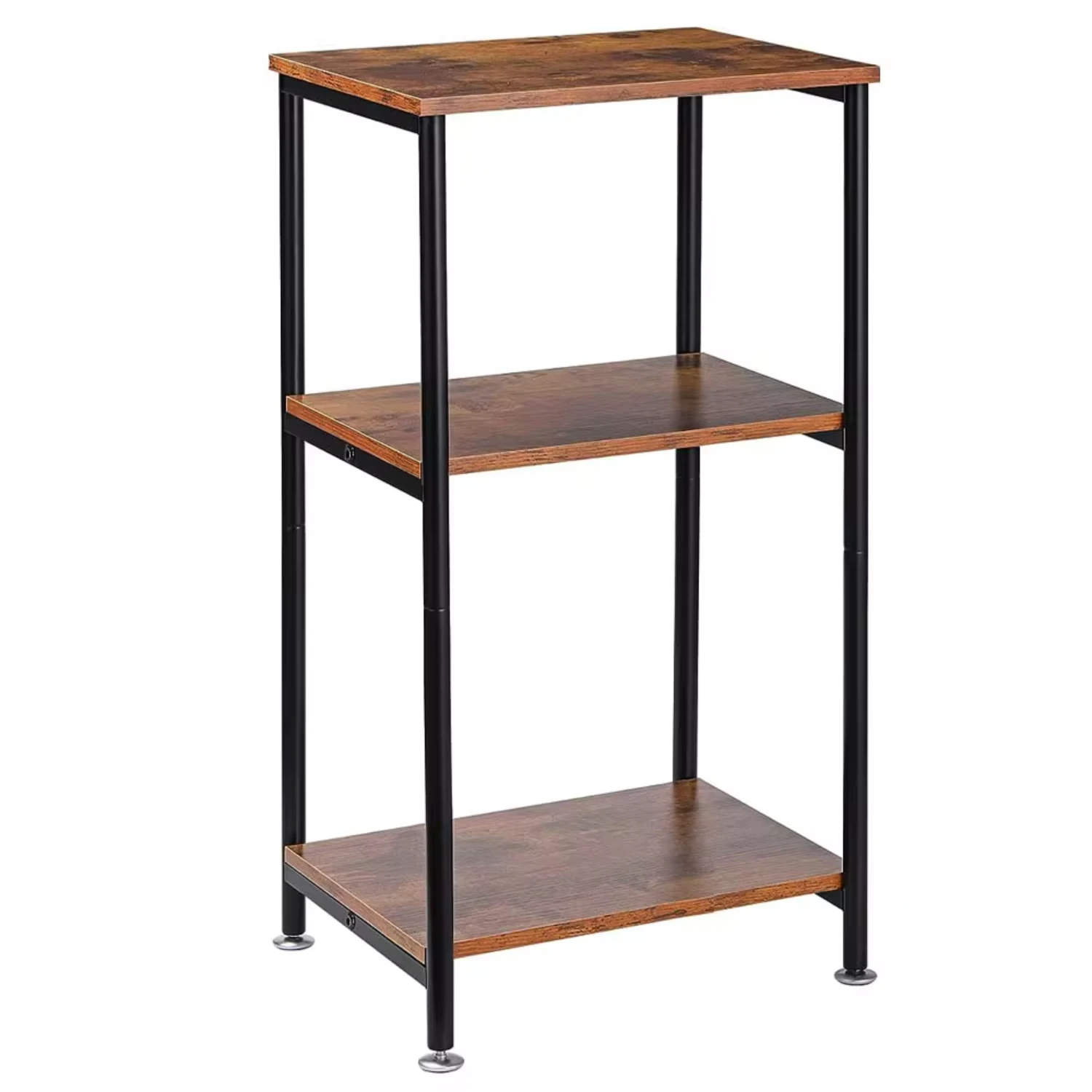 

3-Tier Metal Frame End Table with Shelve Bedroom Living Room Bedside Table