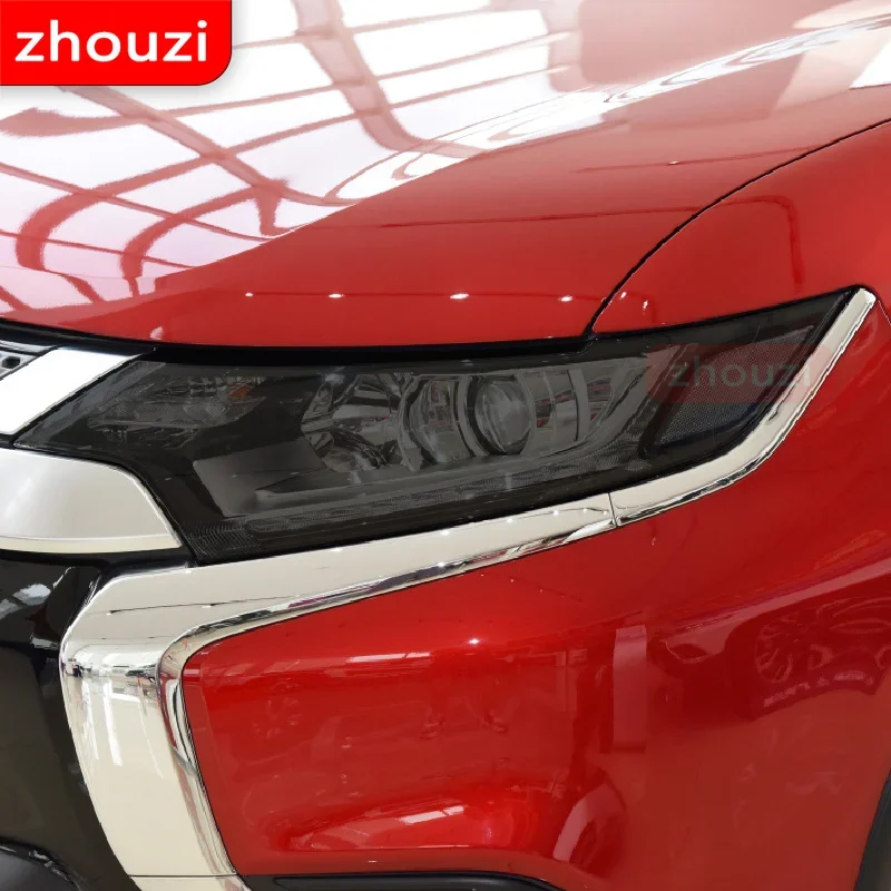 

2 Pcs For Mitsubishi Outlander 2015-2020 Car Headlight Tint Black Protective Film Protection Transparent TPU Sticker Accessories