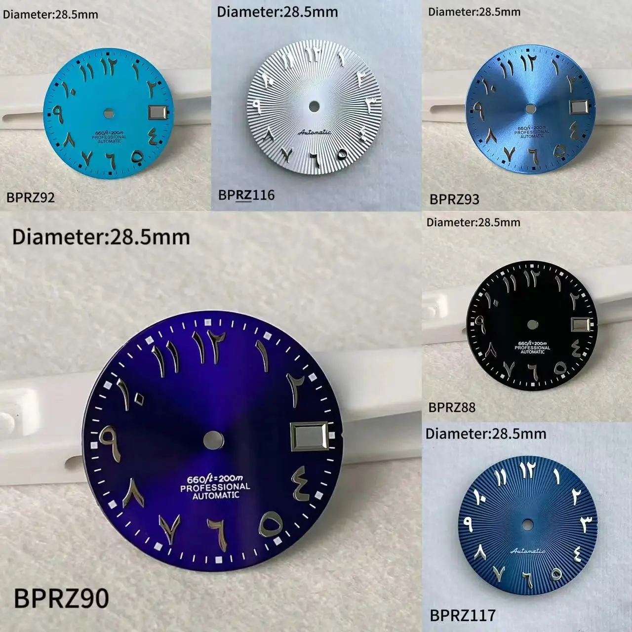 28.5mm Arabic Numeral Non Luminous S Logo Dial NH35 Automatic Mechanical Movement 29mm Blue Green Silve S Arabic Dial NH36 Black