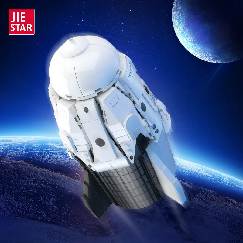 ในสต็อก JJ9232 MOC Idea ยานอวกาศ Building Blocks ชุดยานอวกาศอิฐประกอบ DIY ของเล่นเด็กคริสต์มาสชุดของขวัญ