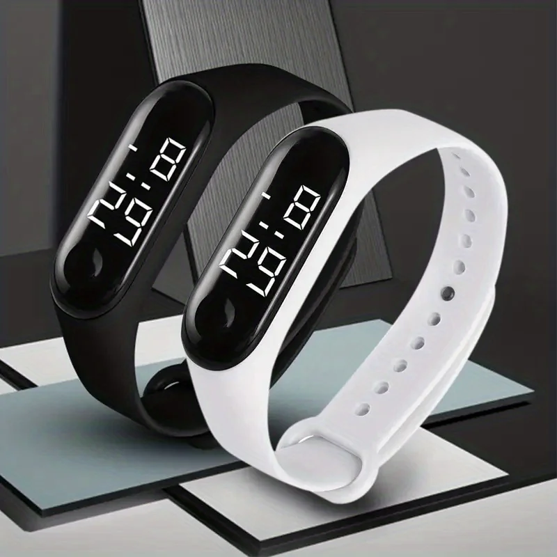 Montre de sport électronique LED en silicone étanche, accessoires décoratifs, cadeau de vacances pour garçons et filles