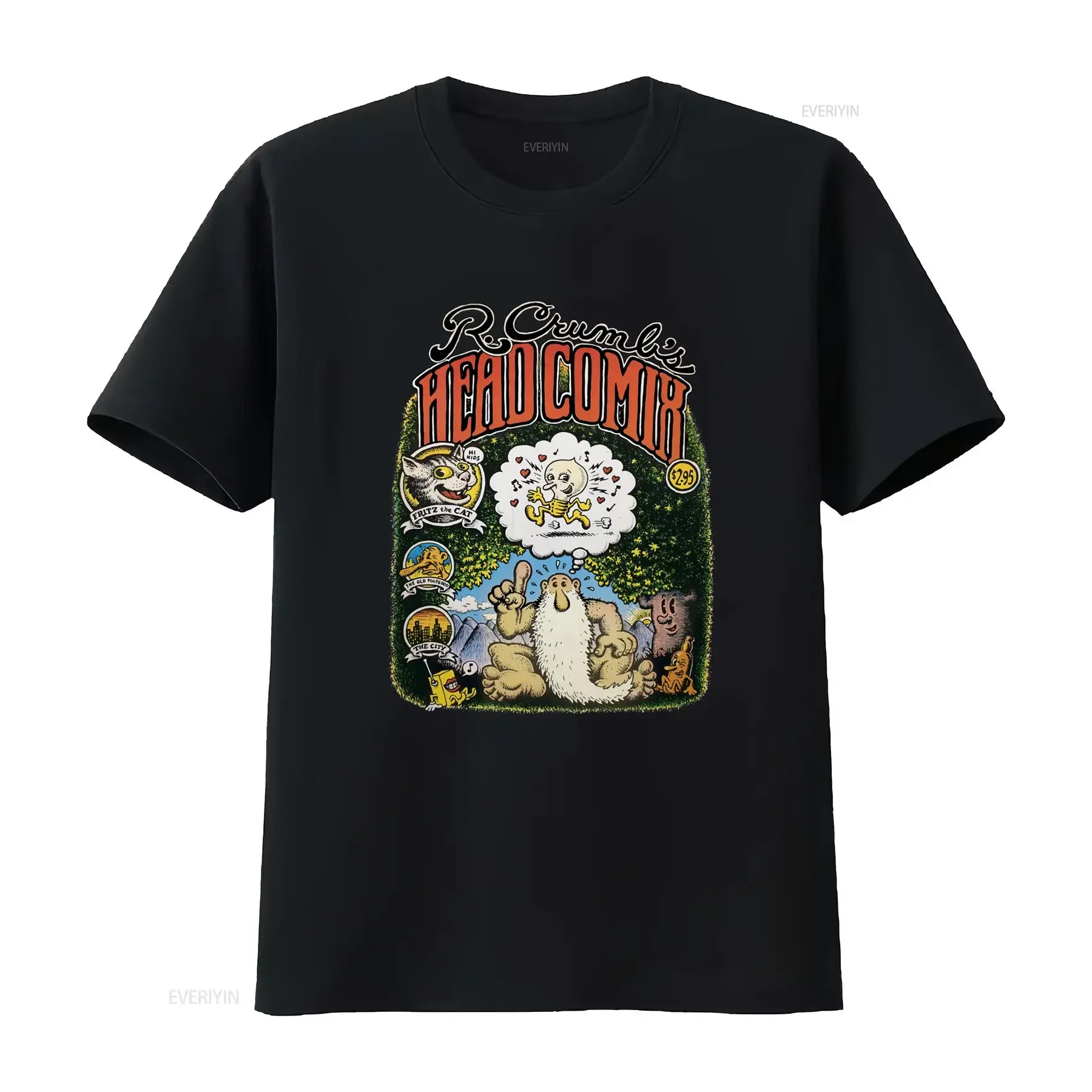 Robert Crumb Rcrumb Head Comix T Shirt Comics Underground vintage Washed Casual Slightly Versatile Unisex streetwear