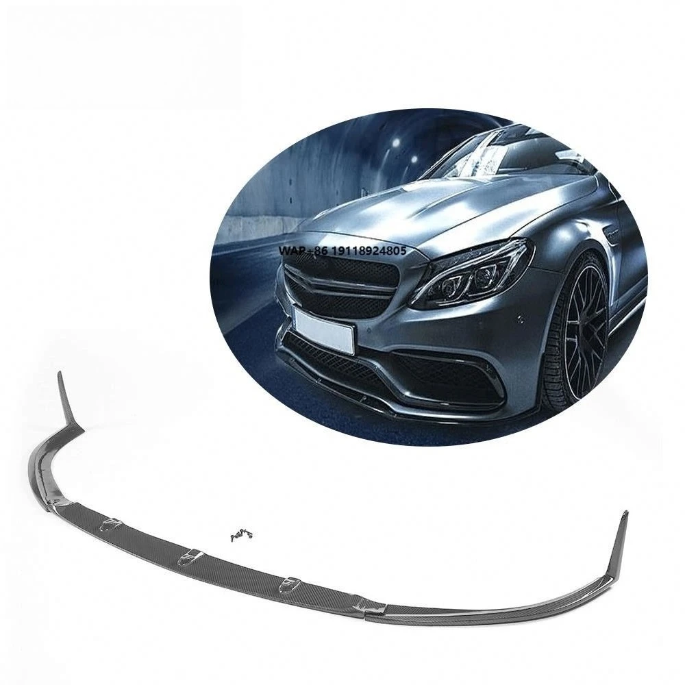 

3PCS/SET Carbon Fiber Front Bumper Lip for Benz C-Class C205 C63 AMG Coupe 15-17 (Fit:C63)