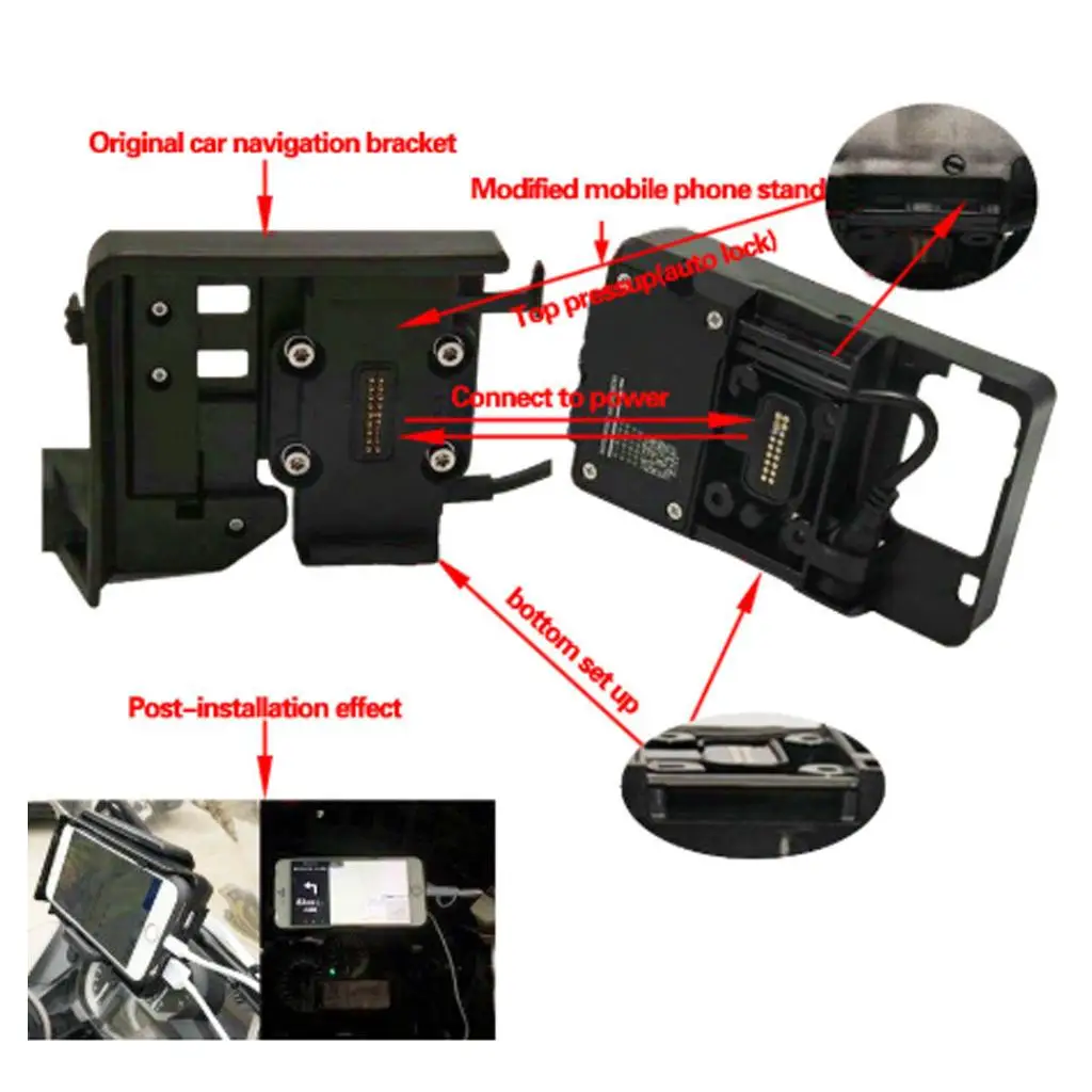 

Motorcycle Phone Mount Holder Stand Support with Charger for BMW LC&Adventure 2014-2017