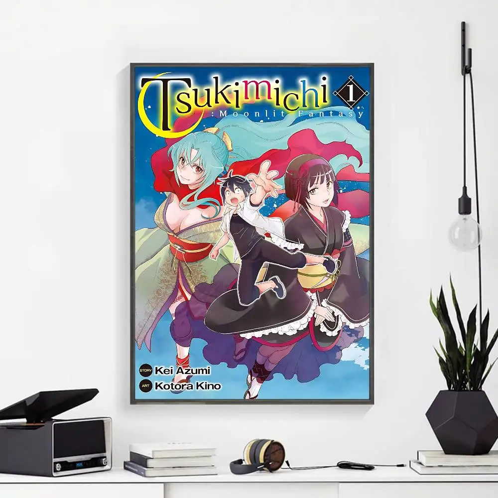 Tsukimichi Moonlit F-Fantasy ملصقات كلاسيكية عتيقة لتزيين اللوحة جدار الفن ورق الكرافت الأبيض ديكور غرفة Kawaii