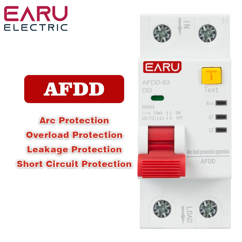 AFDD Fault Arc Protector Circuit Breaker Main Switch RCBO MCB Short Circuit Protection Leakage Protection Overload Protection