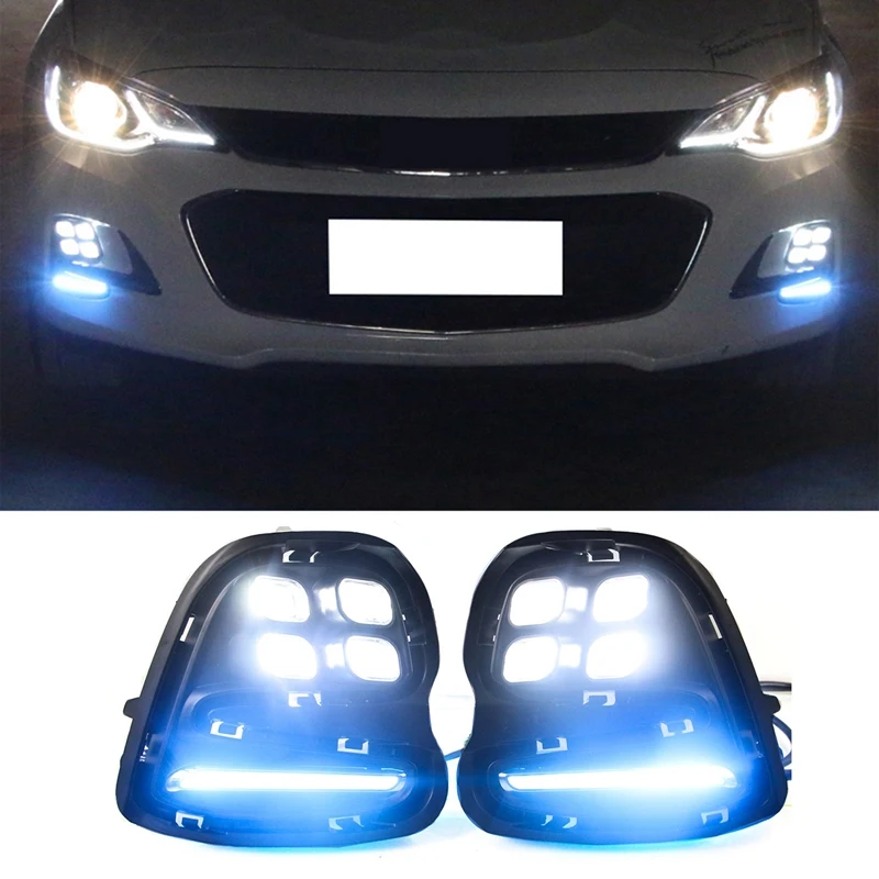 

Daytime Running Lights For Chevrolet Cavalier 2015-2017 DRL With Turn Signals LED Fog Lights Headlights