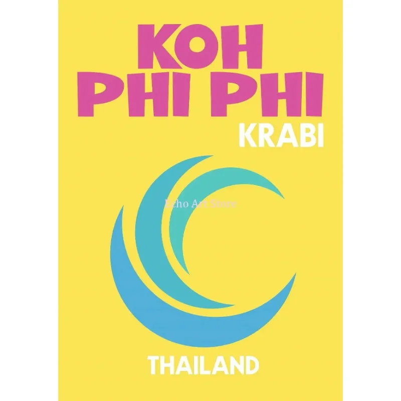 مجردة الملونة مدينة السفر كمبوديا شاطئ هاواي جدار الفن الملصقات والمطبوعات صورة لغرفة المعيشة ديكور قماش الطباعة #5